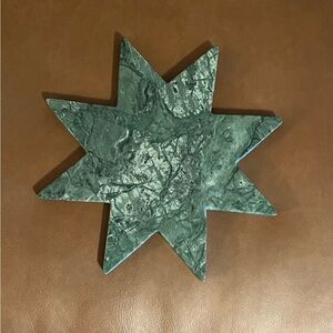 Crate and Barrel Green Marble Star-Shaped Trivet